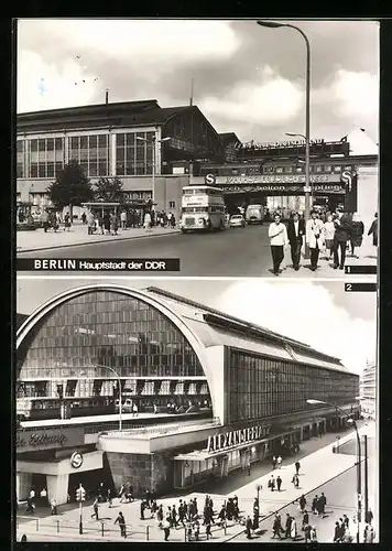 AK Berlin, Bahnhof Friedrichstrasse, Bahnhof Alexanderplatz