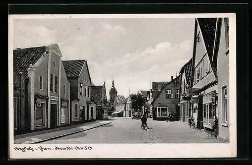 AK Diepholz, Strasse der SA mit Gasthaus und Drogerie