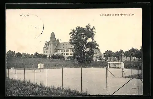 AK Worms, Tennisplatz mit Gymnasium