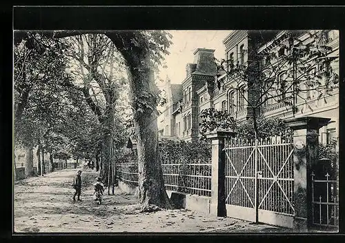 AK Helmstedt, Strasse am kleinen Wall mit Anwohnern