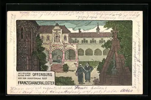 Künstler-AK Offenburg, Franziskanerkloster