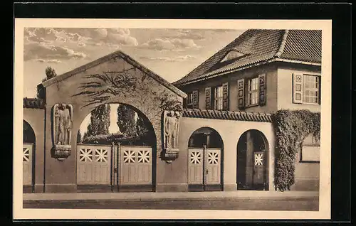 AK Halle /Saale, Haupteingang des Gertraudenfriedhofs