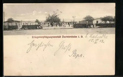 AK Durmersheim i. B., Die Kriegsverpflegungsanstalt