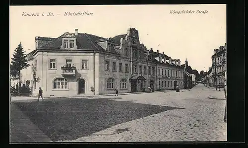 AK Kamenz /Sa., Partie in der Königsbrücker Strasse