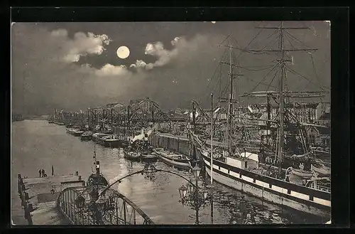 Mondschein-AK Bremen, Partie im Freihafen