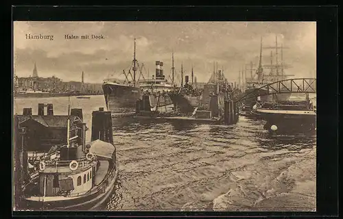 AK Hamburg, Hafen mit Dock