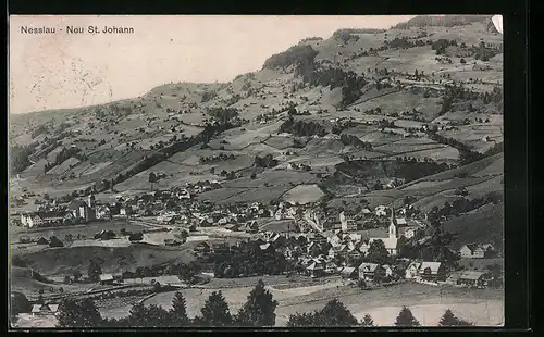 AK Nesslau, Ortsansicht mit Neu St. Johann