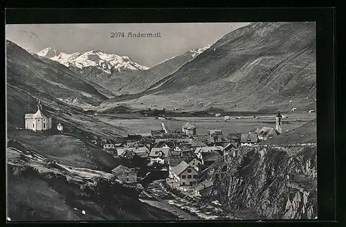AK Andermatt, Idyllischer Ort in den Bergen