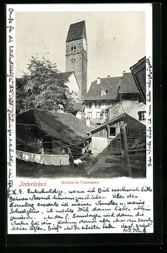 AK Interlaken, Kirche in Unterseen