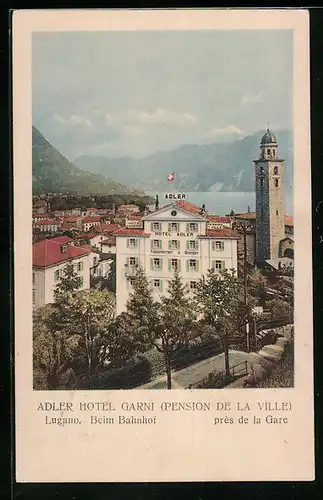AK Lugano, Adler Hotel Garni, Pension de la Ville, pres de la Gare