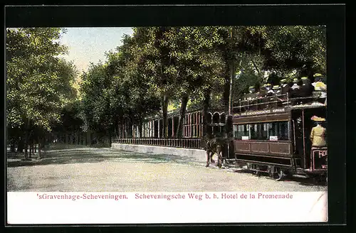 AK `s-Gravenhage-Scheveningen, Scheveningsche Weg b. h. Hotel de la Promenade