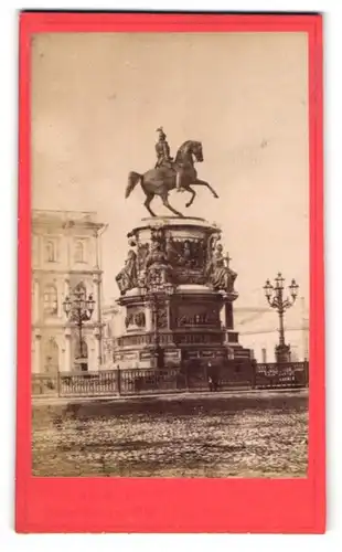 Fotografie Felisch, St. Petersburg, Ansicht St. Petersburg, Denkmal des Kaiser Nicolaus I. von der Westseite gesehen