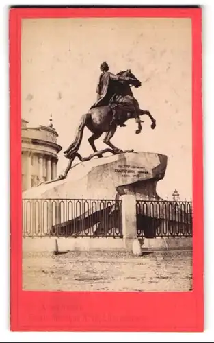 Fotografie Felisch, St. Petersburg, Ansicht St. Petersburg, Denkmal Peter`s des Grossen von der Weststeite