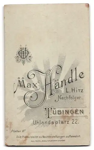 Fotografie Max Händle, Tübingen, junger Soladt in dunkler Uniform