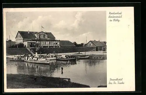 AK Horumersiel in Oldbg., Strandhotel Zur schönen Aussicht Bes. Fr. Tiarks