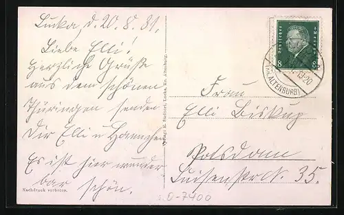 AK Lucka /Kr. Altenburg, Markt mit Brunnen und Ratskeller