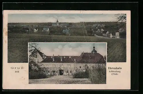 AK Ehrenhain b. Altenburg, Totalansicht der Ortschaft