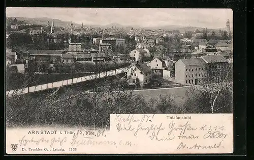 AK Arnstadt i. Thür., Totalansicht aus der Vogelschau