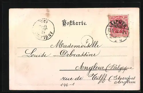 AK Aachen, Partie am Kaiserplatz mit Strassenbahn