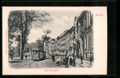 AK Aachen, Heinrichs-Allee mit Strassenbahn