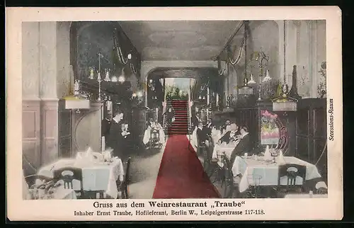 AK Berlin, Weinrestaurant Traube, Leipzigerstrasse 117-118