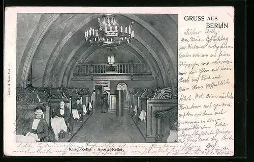 AK Berlin, Gasthaus Kaiser-Keller, Apostel-Keller