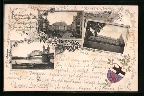 AK Bonn, Ortspartien und Wappen