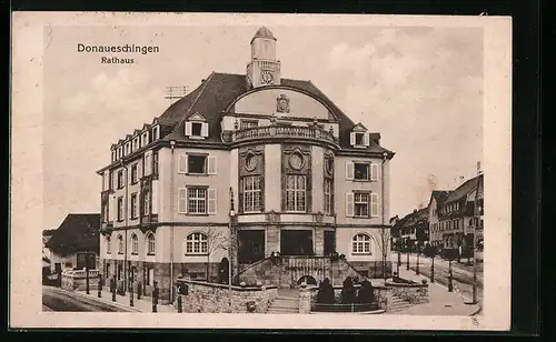 AK Donaueschingen, Vorderansicht des Rathauses