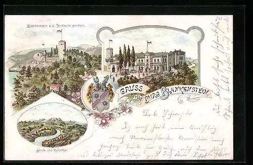 AK Blankenstein, Burg Blankenstein, Blick ins Ruhrtal