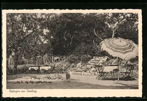 AK Opfingen am Tuniberg, Gasthaus Zum Hirschen, Garten