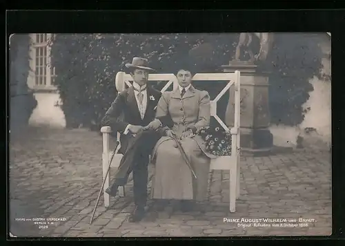 AK Prinz August Wilhelm von Preussen und Braut