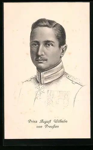 Künstler-AK Porträt von Prinz August Wilhelm von Preussen