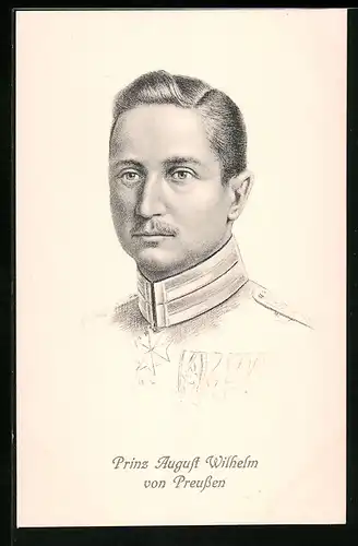 Künstler-AK Porträt des Prinz August Wilhelm von Preussen