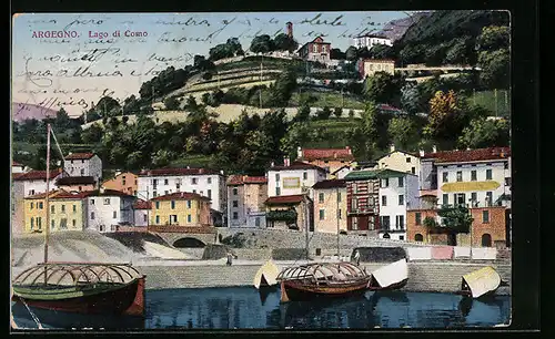 AK Argegno /Lago di Como, Ortsansicht vom Ufer aus