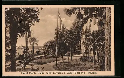 AK Gardone-Riviera, Hotel Monte Baldo colla Terrazza e Lago