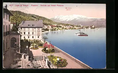 AK Fasano /Lago du Garda, Veduta dal Hotel Fasano