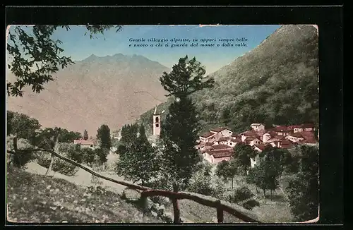 AK Casargo /Valsassina, Panorama, Nello sfondo i Pizzi di Parlasco