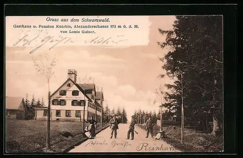 AK Kniebis /Schwarzwald, Gasthaus und Pension Kniebis von Louis Gaiser, Alexanderschanze