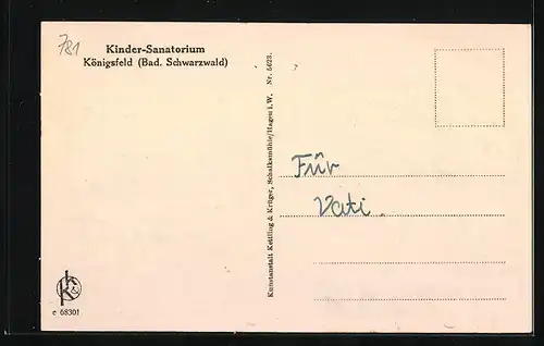 AK Königsfeld /Baden, Kinder-Sanatorium