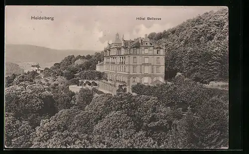 AK Heidelberg, Blick auf das Hotel Bellevue