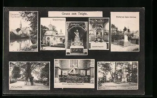 AK Telgte, Gnadenkapelle, Marienlinde, Calvarienberg