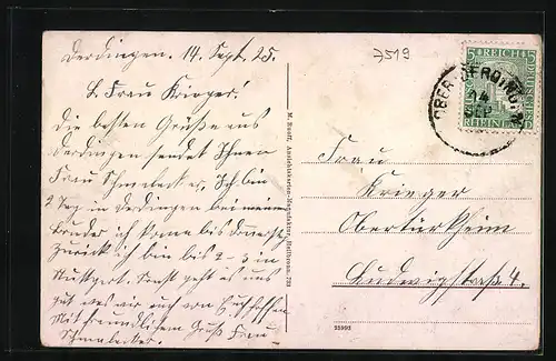 AK Ober-Derdingen, Ortsansicht aus der Vogelschau