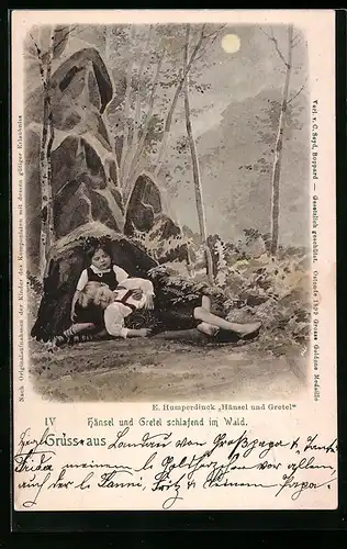 AK Hänsel und Gretel schlafen im Wald, E. Humperdinck