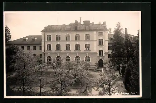 AK Schonstett, Blick auf ein grosses Gebäude