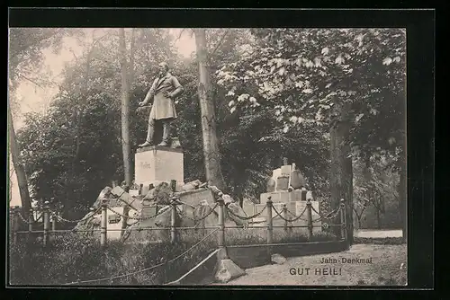 AK Berlin-Neukölln, Hasenheide, Jahn-Denkmal