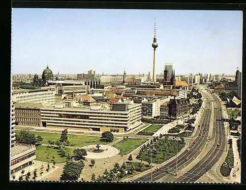 AK Berlin, Blick zum Stadtzentrum mit Fernsehturm