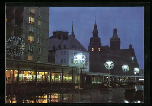 AK Karl-Marx-Stadt, Blick vom Rosenhof zum Rathaus