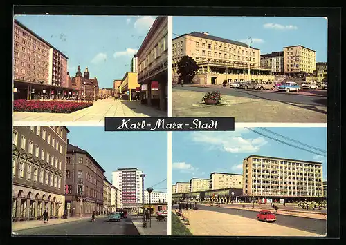 AK Karl-Marx-Stadt, Rosenhof, Interhotel Chemnitzer Hof, Innere Klosterstrasse