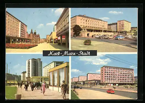 AK Karl-Marx-Stadt, Rosenhof, Interhotel Chemnitzer Hof, Wilhelm-Pieck-Strasse