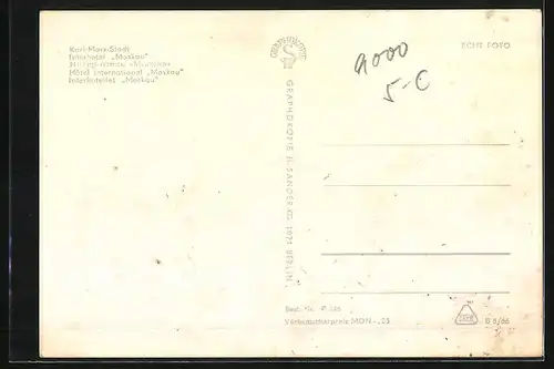 AK Karl-Marx-Stadt, Interhotel Moskau